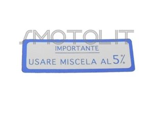 Sticker "mit einem 5%-Mischung" blau für Vespa 125 VNB 150 V