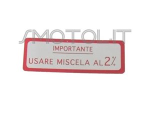 Sticker "Mit 2% Mischung", rot für VBA Vespa VNB 125 150