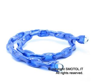 Catena in acciaio 80 cm diametro 4,5 rivestita in pvc colore blu.