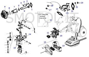 Tav  9 - Carbuatore e marmitta Vespa 50 R