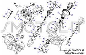 Tavola esploso ricambi differenziale ingranaggi Ape 601