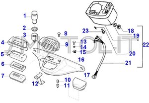 Tavola esploso ricambi elettrici Ape 50