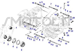 Tavola esploso ricambi motore Ape 50