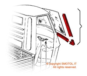 Serie listelli parabrezza per Piaggio APE 50 TM P 