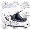 CGM Casco integrale cross omologato FLOW bianco perlato serigrafia racing con berretto