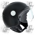 CGM Casco leggero demijet omologato PAKU BASIC nero lucido con visiera sagomata
