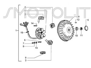 tavola esplosi ricambi motore Vespa Px 125