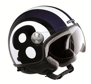 Casco demijet leggero omologato HELMO OTTOVOLANTE colore BLU visiera AERONAUTICA