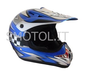 Integralhelm Motocross Enduro zugelassen Blau gedruckten