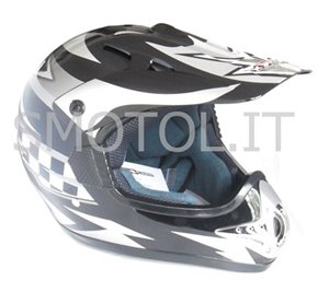 Casco integrale da cross enduro omologato BLACK serigrafato