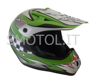 Casco integrale da cross enduro omologato GREEN serigrafato