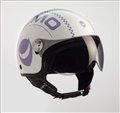 Helmo Casco demijet leggero omologato HELMO OMEN colore Bianco e Viola con visiera Aeronautica