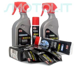 Kit pulizia e manutenzione per moto Arexons Detergente Cromature Salviette e mini Grasso ml