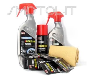 Kit pulizia e manutenzione per moto Arexons Detergente Grasso 200 e Salviettine Panno