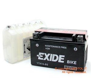 Batterie 12 Volt 6 Ah YTX7A-BS EXIDE für APRILIA