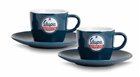 Tazzine per caffè Vespa colore blu con scritta Vespa Servizio