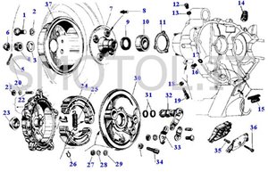 Tav 12 - Tamburo e ganasce Vespa 125PR