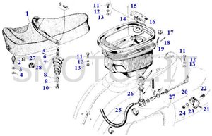 Tav 14 - Serbatoio benzina e sella Vespa 125 Primavera