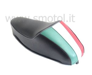 Saddle Vespa 50 mit Höcker Schwarz Tricolore für Vespa 50