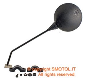 Specchio ciclomotore tondo D. 105 mm completo di staffa
