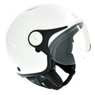 Casco demijet omologato Paru basic bianco perlato con visiera sagomata