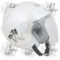 CGM Demijet zugelassenen Helm mit Visier MALIBU White Pearl