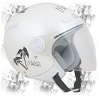 Demijet zugelassenen Helm mit Visier MALIBU White Pearl