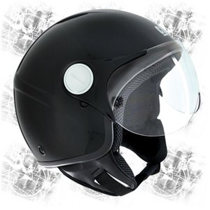 Leichte Helm demijet zugelassen Paku BASIC glänzenden schwarzen Visier geformten