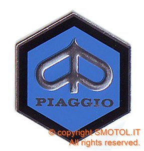 Scudetto adesivo esagono SMALL 26 mm Piaggio per Vespa 