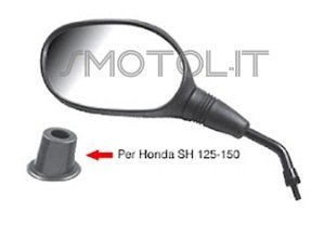 Specchio retrovisore Sinistro nero con attacco diam. 8x1,25 per MBK Yamaha HONDA  50