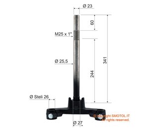Testa forcella MBK Booster Spirit per steli 26mm