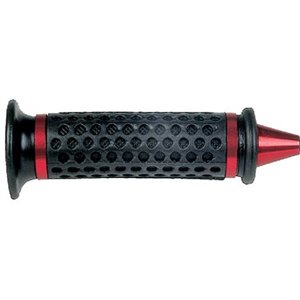 Coppia manopole KONIK ROSSO per scooter in gomma nera con terminale manubrio incorporato colore RED