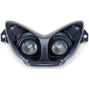 Fanale anteriore maschera CARBON LOOK con faro alogeno AEROX NITRO