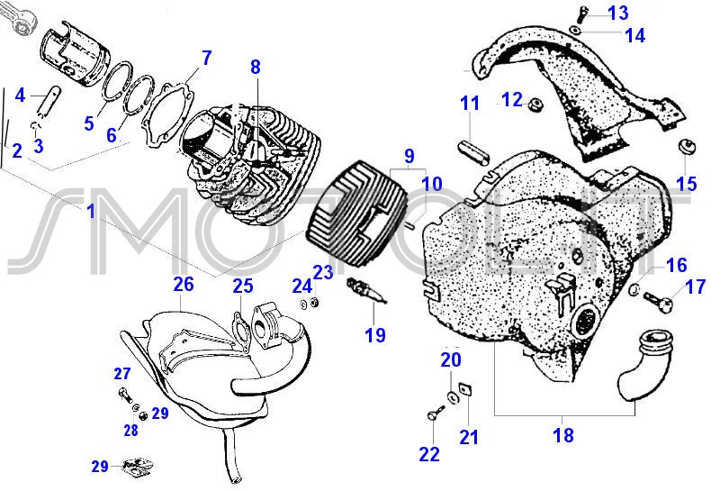 CILINDRO E PISTONE KIT TERMICO PIAGGIO APE MP 501 601 2? TIPO CAR P2 P3 - Foto 1